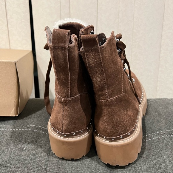 Sold NEW Steve Madden brown suede leather Sherpa boots - Picture 6 of 8